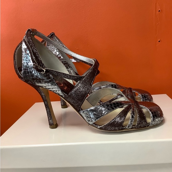 Dior Metallic Python Leather Sandals - Picture 5 of 11